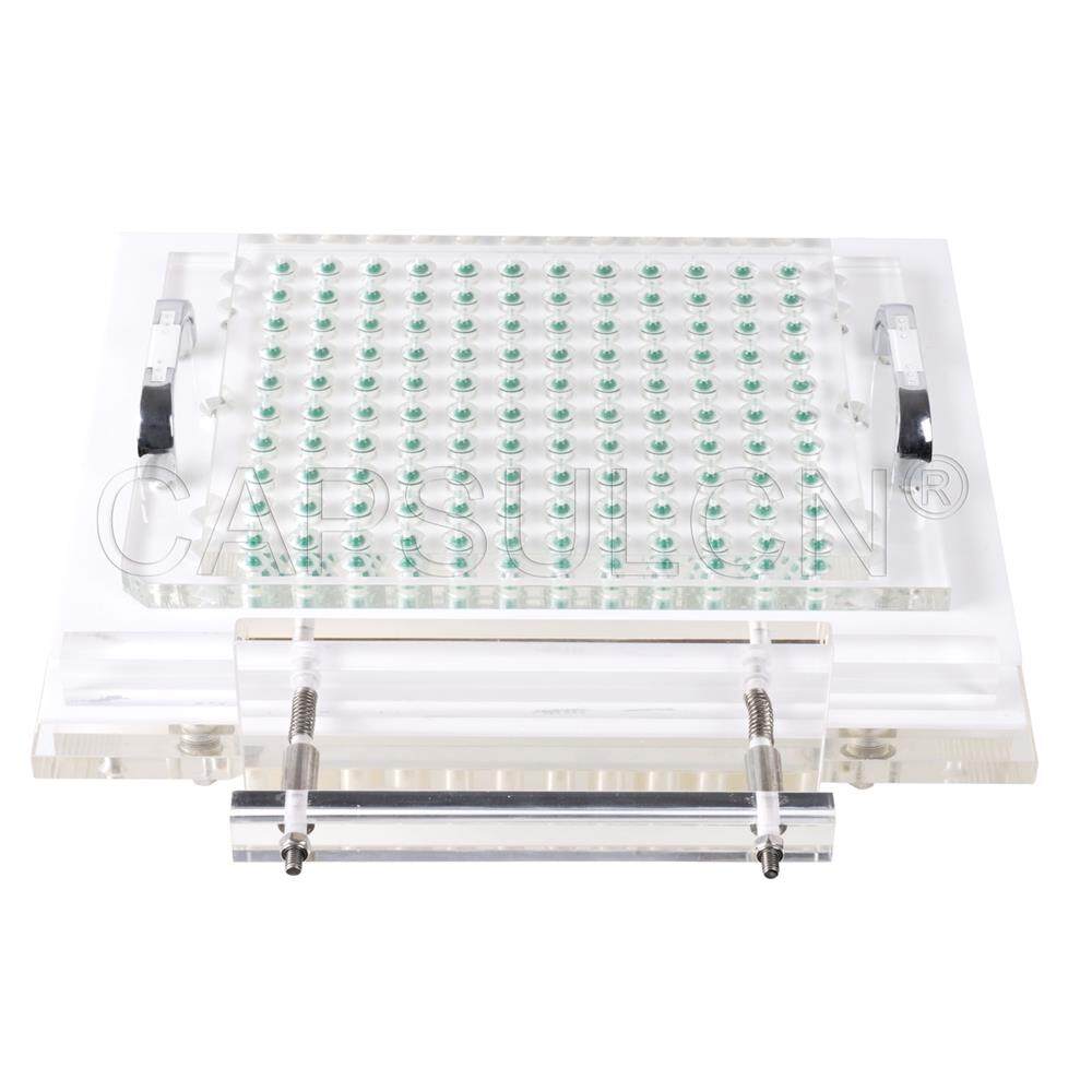 Semi auto capsule filler step 6