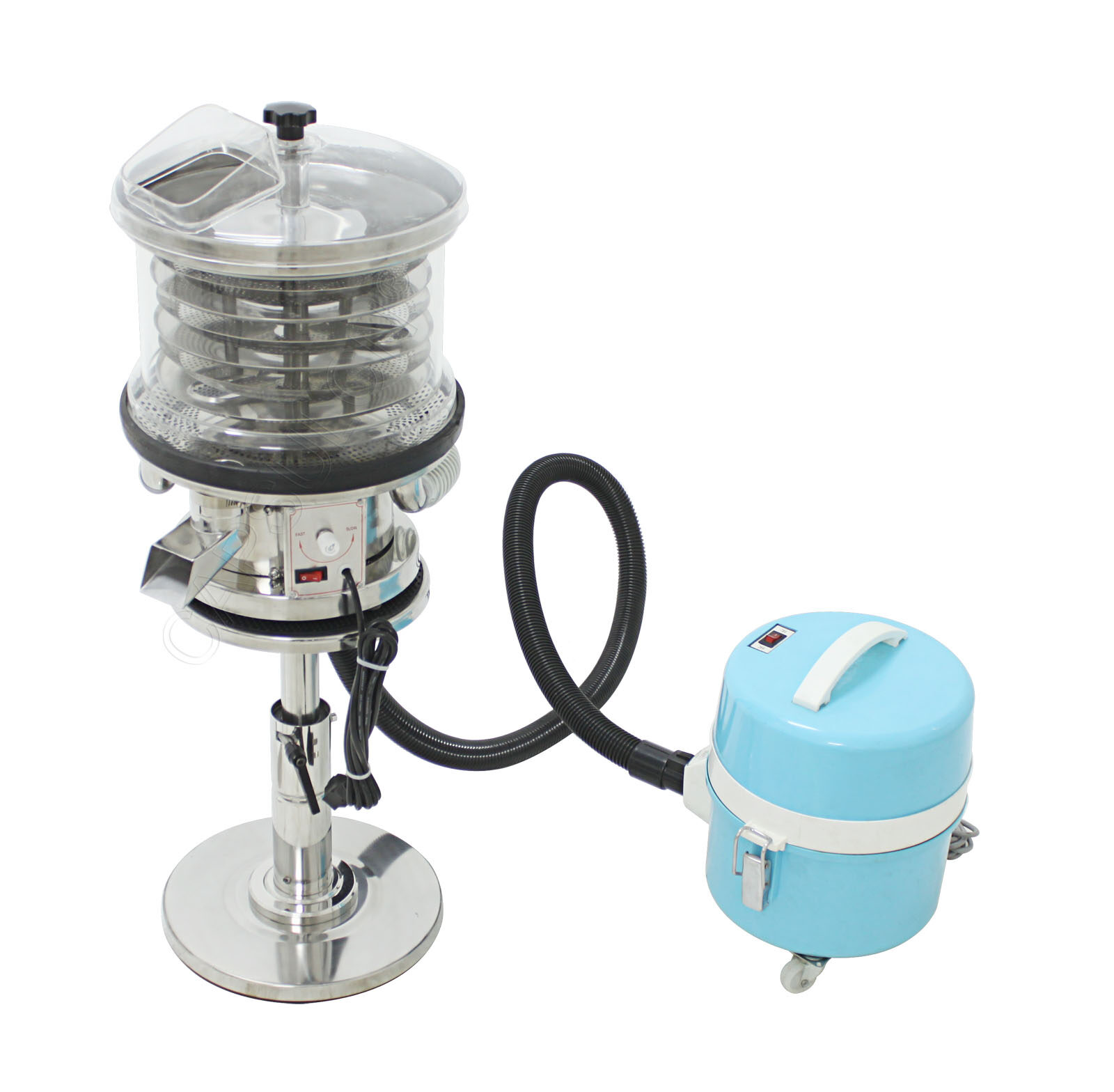 tablet deduster with vacuum cleaner