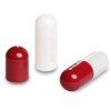 Picture of Size 2 red white empty gelatin capsules