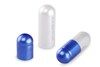 Picture of Size 0 Blue White Metallic Empty Gelatin Capsule