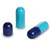 Picture of Size 0 dark blue light blue empty gelatin capsules