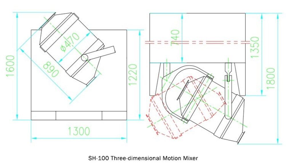 High Capacity Blender Powder Mixer Blending Machine SH100-600 ...