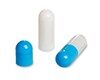 Picture of Size 3 blue white empty gelatin capsules